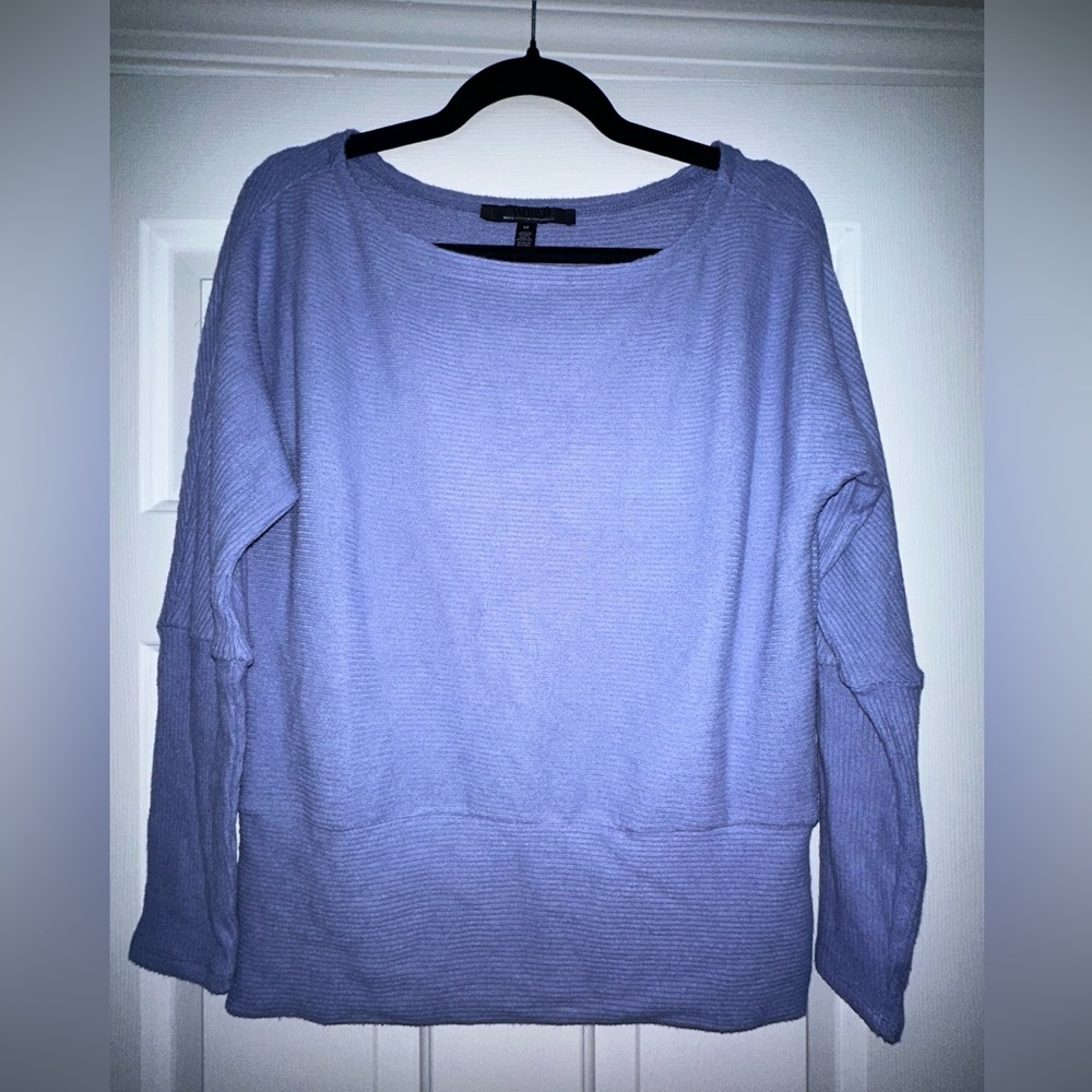White House Black Market Purple Ribbed sweater medium Fitted long